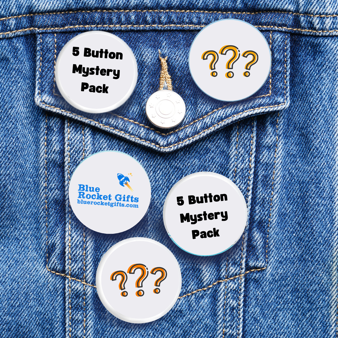5pcs Funny Button Mystery Pack - Pinback Button 1.5"