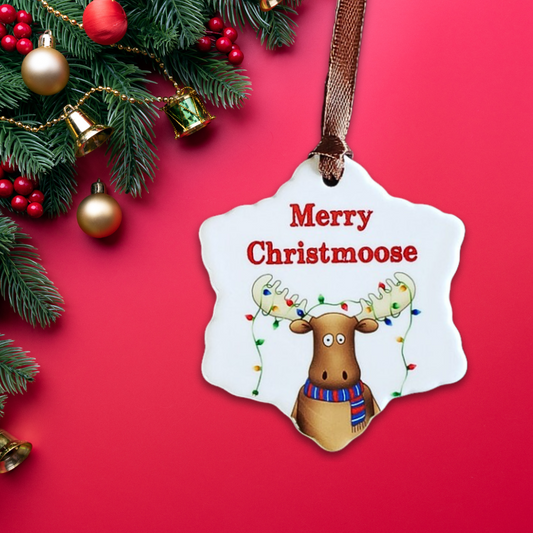 Merry Christmoose Christmas Ornament