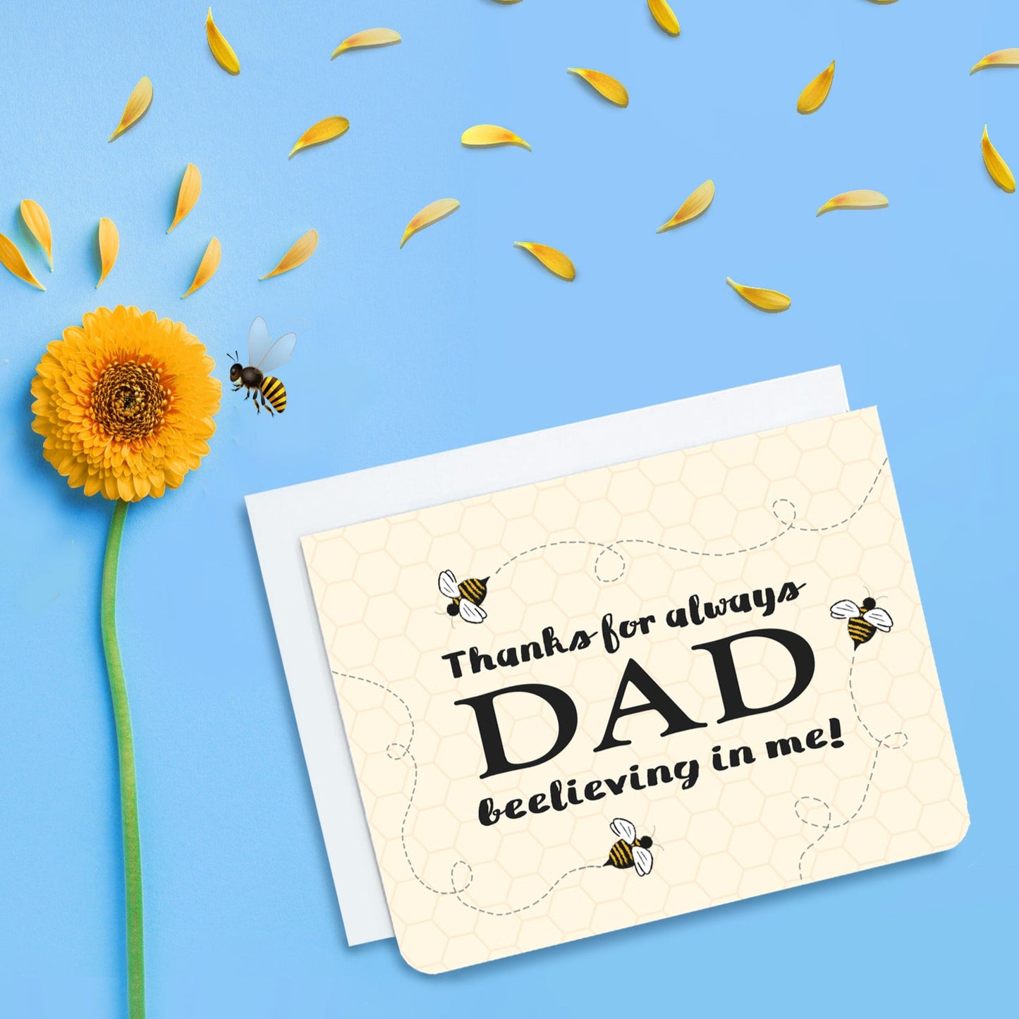 Dad Thanks for Always Beelieving in Me Card