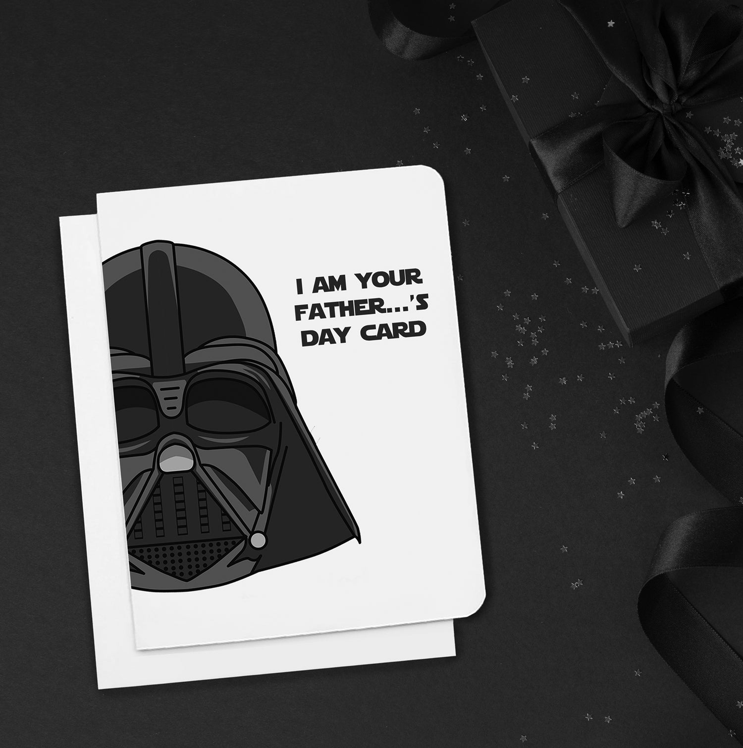 A fathers day card. It has Darth Vader on it. Text reads 'I am your Father ...'s Day Card.