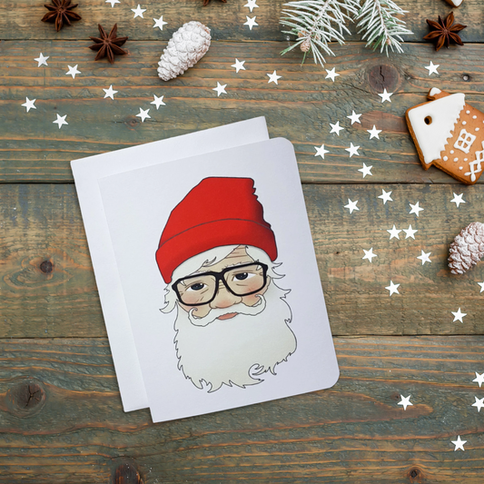 Hipster Santa, Blank Card
