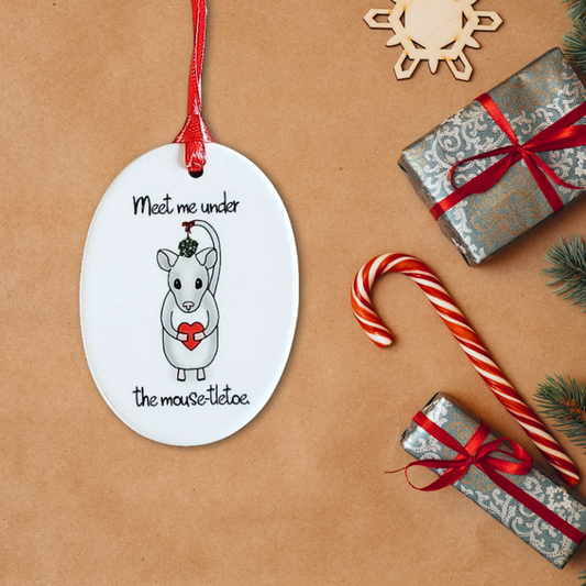 Meet Me Under The Mouse-tletoe Christmas Ornament