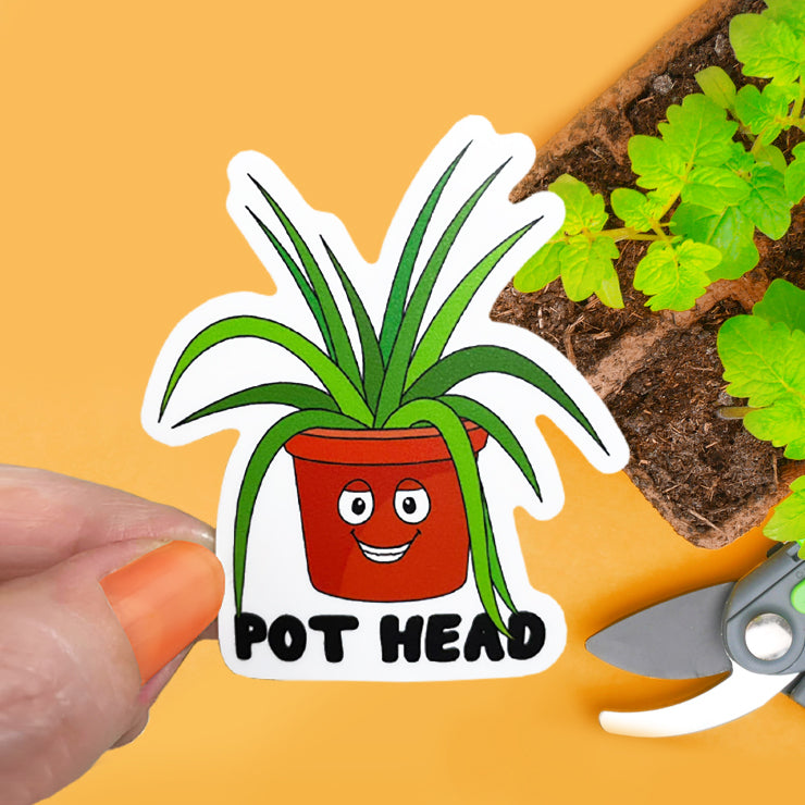 Plant Pot Head Vinyl Sticker