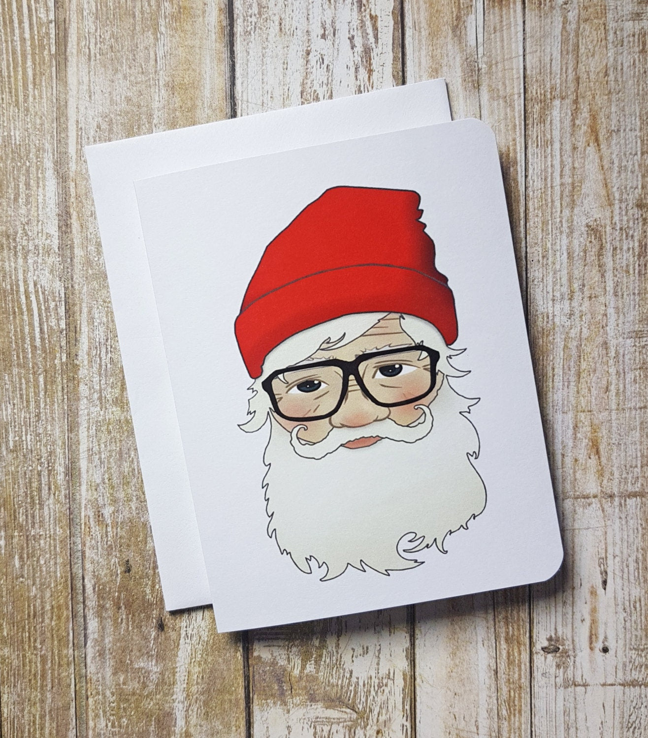 Hipster Santa, Blank Card