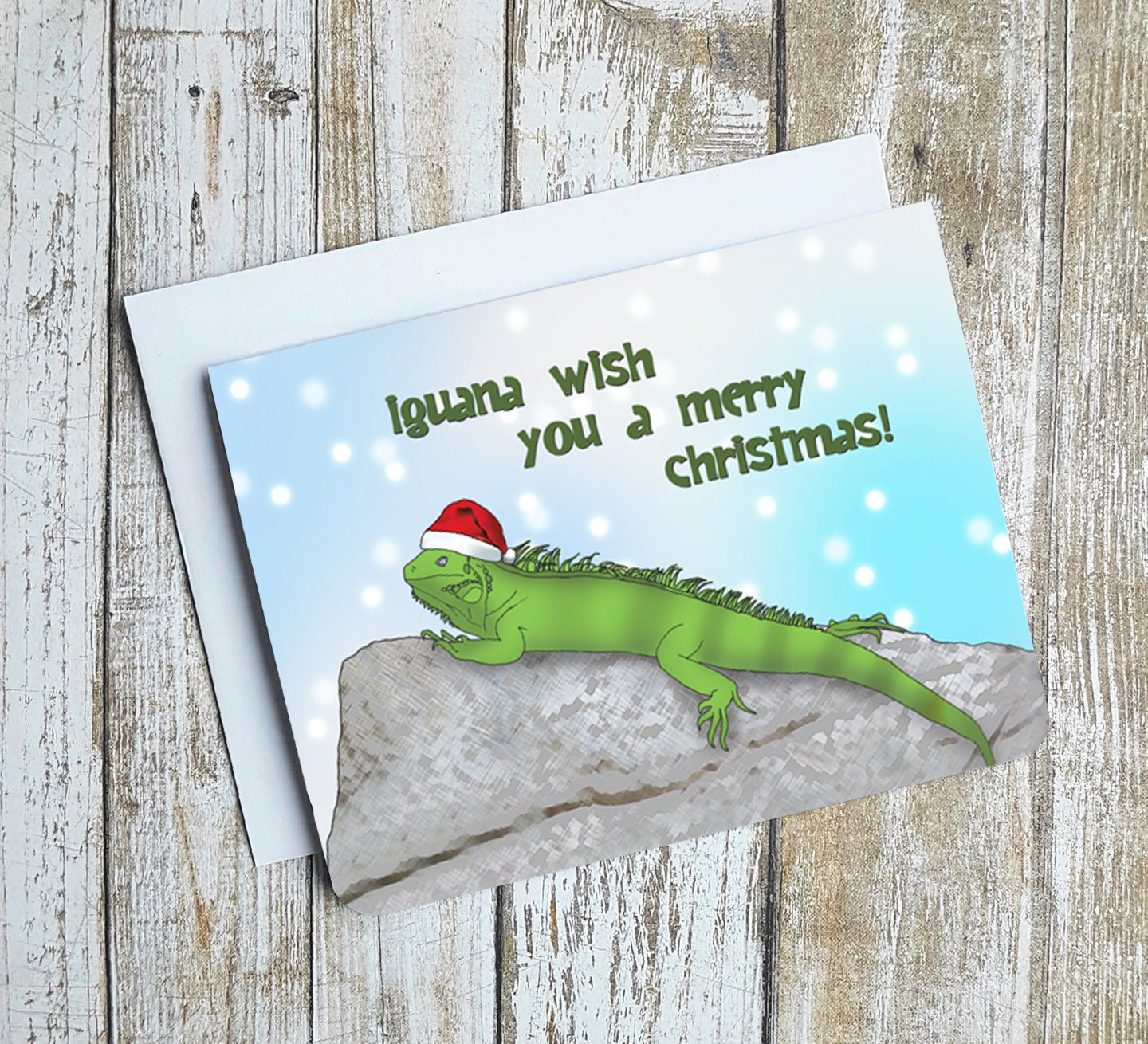Iguana Wish You a Merry Christmas Card