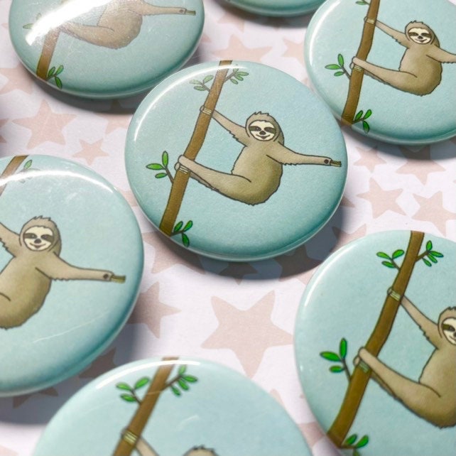 Sloth Pinback Button 1.5"