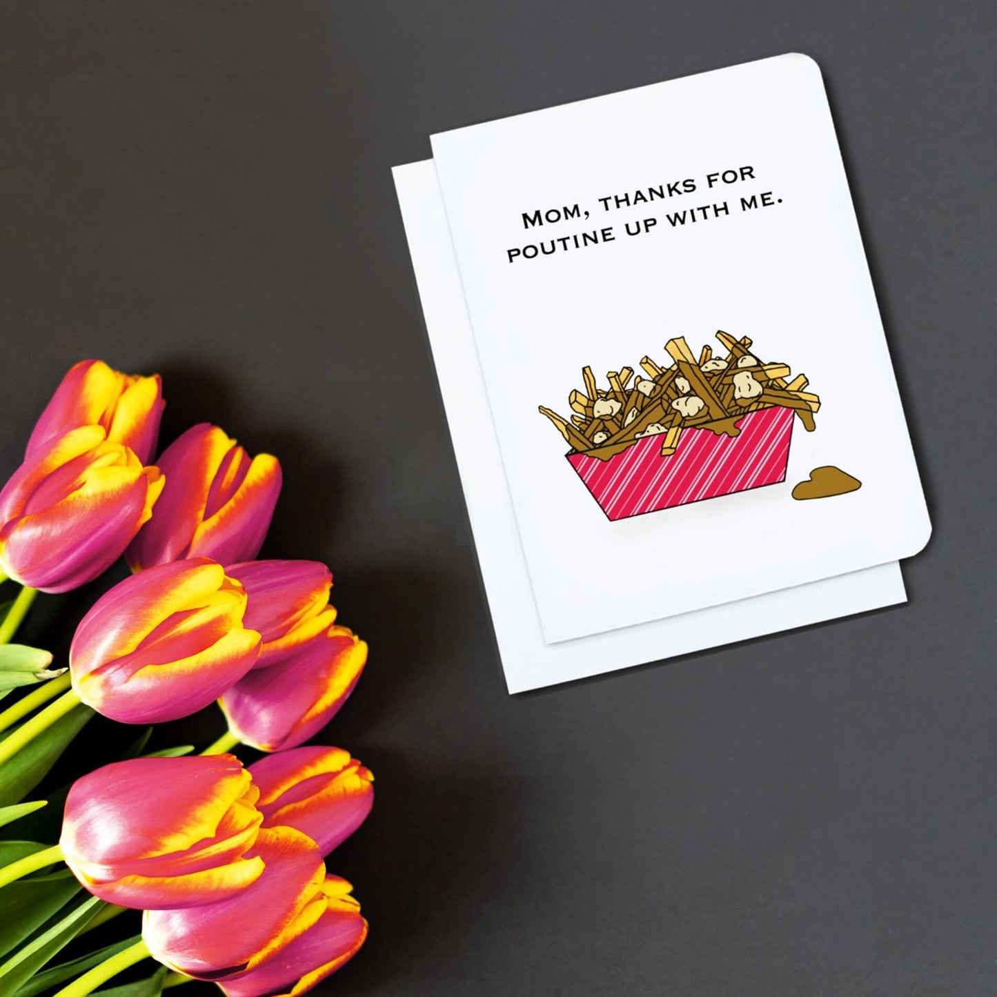 Mother's Day Card - Mom, Thank for Poutine Up With Me - Cards For Mom - Cute Mother's Day Card - Funny Mothers Day Card - Poutine Card